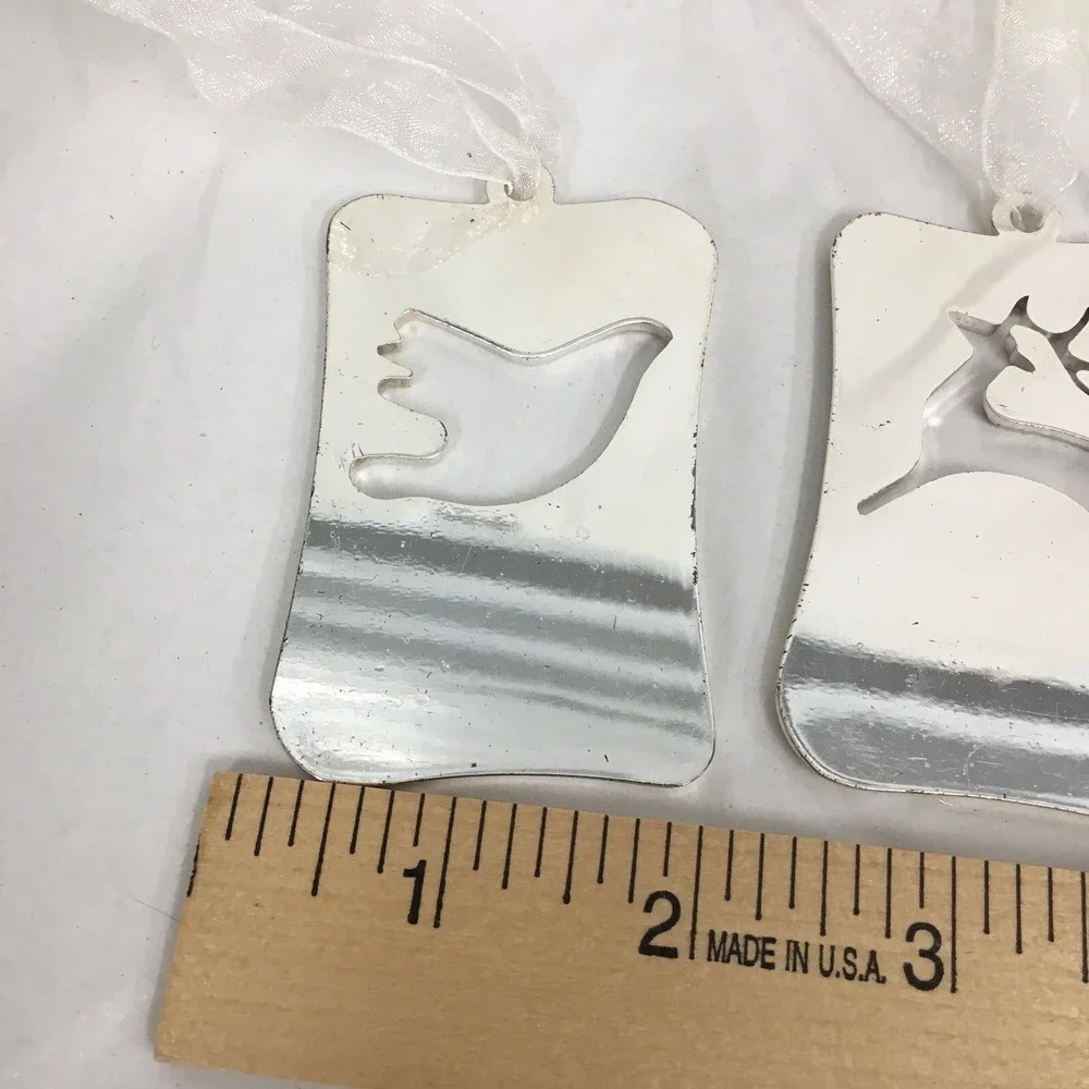 Engraved Cutout‎ Silver Plated Hope,Peace,Joy Ornaments